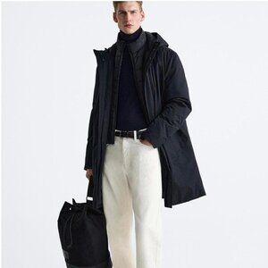 ZARA MEN REMOVABLE COLLAR PUFFER PARKA Size M NEW WITH TAG!